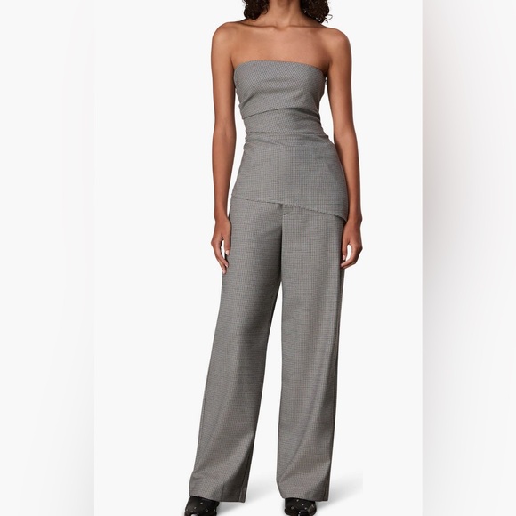 rag & bone Pants - rag & bone Andi Full length Trouser High Waist Ankle Wide Leg /Color: Blue plaid